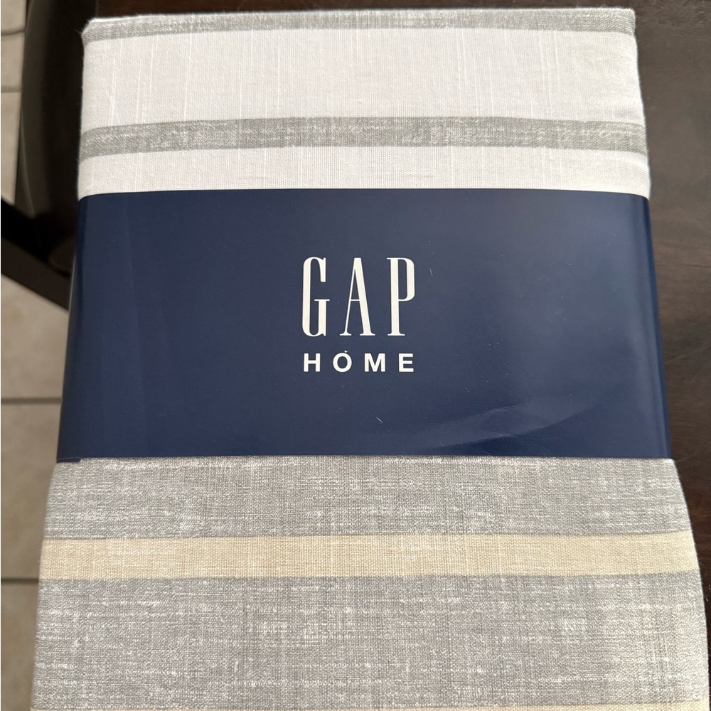 GAP Home White and Gray Striped Shower Curtain